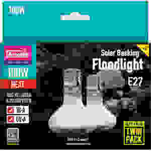 ARCADIA SOLAR BASKING FLOODLIGHT 100 WATT TWIN PACK